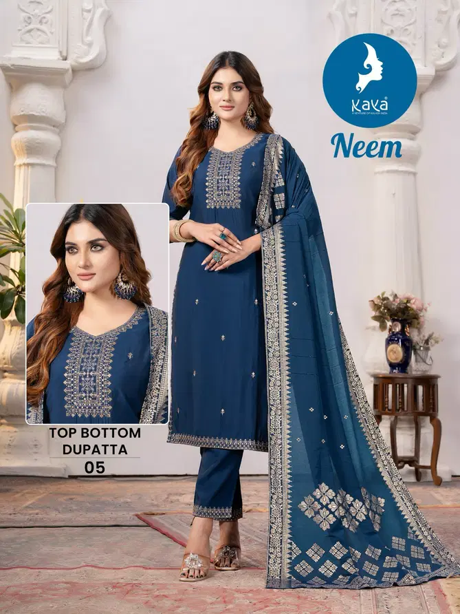 Neem By Kaya Roman Silk Designer Kurti With Bottom Dupatta Wholesale Shop In Surat